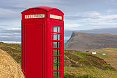 Red telephone booth, Skye, Hebrides, Scotland