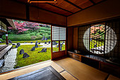 Japanese rock garden in Komyoin temple, Kyoto, Japan