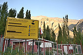 Volcanic Alert Sign, Baños Morales, Cajón del Maipo, Metropolitan Area of Santiago, Chile