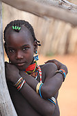 Portrait of a young Hamer. The Honey Tribe, Omo valley, Ethiopia