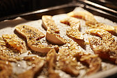 Roasting butternut slices