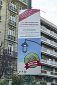Ecological Transition Information Panel, Public Lighting 100% LED, Paris, France