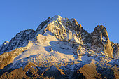 The Aiguille Verte and the Drus in autumn from Les Cheserys, Aiguilles Rouges Massif, Haute Savoie, Alps, France