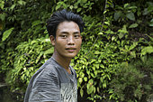 Portrait of Ogai, 24 years old producer of patchouli oil, Pulau Siberut, Sumatra, Indonesia
