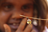 The Honey Ants Dream. An Aborigine child shows us a honeypot ant. Northern Territory, Australia
