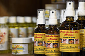 The Ferme du Bien Etre, producer of essential oils, floral waters, herbal tea bags, flasks of arnica oil (Arnica montana), Le Beillard, Gerardmer, Vosges, France