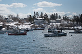 Lobster boats fishing through the winter. Bailey Island, Maine