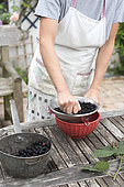 Step by step making of blackberry jam