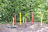 Game of skill in a garden in summer, Moselle, France