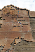 Dalton Highway : from Fairbanks to Prudhoe Bay, Roadside Information Signs, Alaska, USA