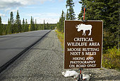 Prevention sign in the park, Denali National Park, Alaska, USA
