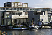 Floating house in the Ijburg district of Amsterdam, Holland, Netherlands