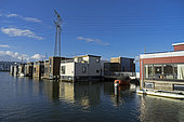 Floating house in the Ijburg district of Amsterdam, Holland, Netherlands
