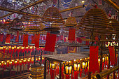 Incense and Lanterns in a Temple, Hong Kong City, China