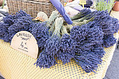 Bouquets of Sault lavender on a market, summer, Provence, France