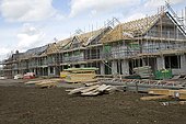 Building new contemporary houses with solar panels Persimmon Greenacres Bishops Cleeve Cheltenham UK