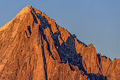 Aiguille Verte (4122 m) ans the Drus, Mont Blanc massif seen from Aiguilles Rouges, Alps, Haute Savoie, France