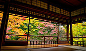 Temple Rurikoin in autumn in Kyôto, Japan