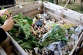 Compost in pallet, recycling