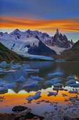 Cerro Torre Massif and Glacial Lake, Patagonian Cordillera, El Chalten, Santa Cruz, Argentina