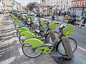 Bicycles for hire, Velib' station, Paris, France