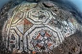 Underwater ancient mosaics. Campi Flegrei, west of the Gulf of Naples. Italy. Monuments of the Greek-Roman age (buildings that belonged to the Roman aristocracy. They now constitute the Underwater Park of Bahia.
