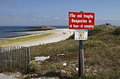 Information boards on the Glénan Archipelago, Brittany, France