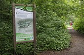 Information board on the discovery trail of Maincourt in the Regional Natural Park of the Upper Chevreuse Valley near Dampierre-en-Yvelines, Ile-de-France, France
