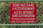 Panel regulating a nuclear zone closed to the public, La Hague, France