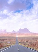 Road leading to the Monument Valley site in the Navajo Tribal Park, Arizona - Utah, USA