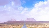 Road leading to the Monument Valley site in the Navajo Tribal Park, Arizona - Utah, USA