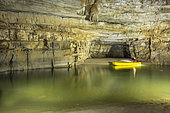 One of the lake inside Krizna jama, cave where remains of over 100 Cave bears (Ursus ingressus) have been found, Bloška polica, Slovenia