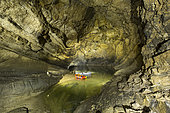 One of the lake inside Krizna jama, cave where remains of over 100 Cave bears (Ursus ingressus) have been found, Bloška polica, Slovenia