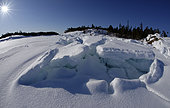 Ice on the surface of the White Sea, Nilmoguba, Republic of Karelia, Russia