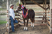 Award-winning horse and its owner, Bourail Agricultural Fair. New Caledonia.