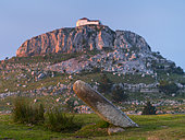 Menhir Ilso de Lodos and Ermita Nuestra Señora de las Nieves, Guriezo, MOC Montaña Oriental Costera, Natura 2000, Cantabria, Spain, Europe