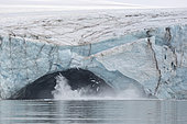 Calving or collapse of glacier Pedasenkobreen, Spitzberg, Svalbard