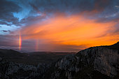 Arc-en-ciel sur le Grand canyon du Verdon, La-Palud-sur-Verdon, Parc naturel régional du Verdon, Alpes de Haute Provence, France