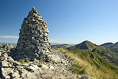 The summit of Puy Chavaroche (1739 m) in summer, Monts du Cantal, Regional Natural Park of Auvergne Volcanoes, France