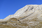 Sas dles Nü, in the Dolomites, very famous climbing site, Val di Fanes, Natural Park of Fanes-Sennes-Braies, Dolomites, Tyrol, Italy