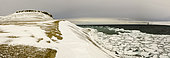 Polar landscape on Beechey Island, Canada's Arctic, famous for its connection to the tragic Franklin Expedition in search of the Northwest Passage.