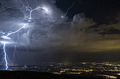 Extra lightning love at the foot of the Jura, during the thunderstorms of August 22, 2018. Extra cloudy lightning at the foot of the Jura, and near Geneva, during a situation of lightning storms along the Jura. France