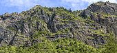 Folds and faults in the sandstones of Champsaur, Vallon de Fressinières, Massif des Ecrins, Embrunais, Hautes Alpes, France