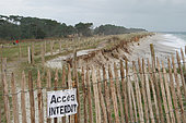 Coastal erosion, retreat of the coast, Mousterlin in 2009, South Finistère, France