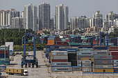 Container port of Xiamen, Fujian, China.