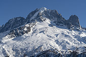 Aiguille Verte, in the Mont-Blanc massif, Haute-Savoie, Alps, France