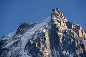 Cableway of the Aiguille du Midi. Altitude 3842m. Mont Blanc Massif, Alps, France