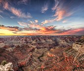 Sunset over Grand Canyon, Grand Canyon National Park, South Rim, Arizona, USA, North America