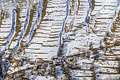 Hamlet of Bonnefin above Besse en Oisans in winter, Oisans Valley, Hautes Alpes, France
