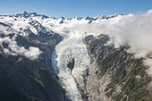 Franz Josef Glacier, aerial view, Westcoast, South Island, New Zealand